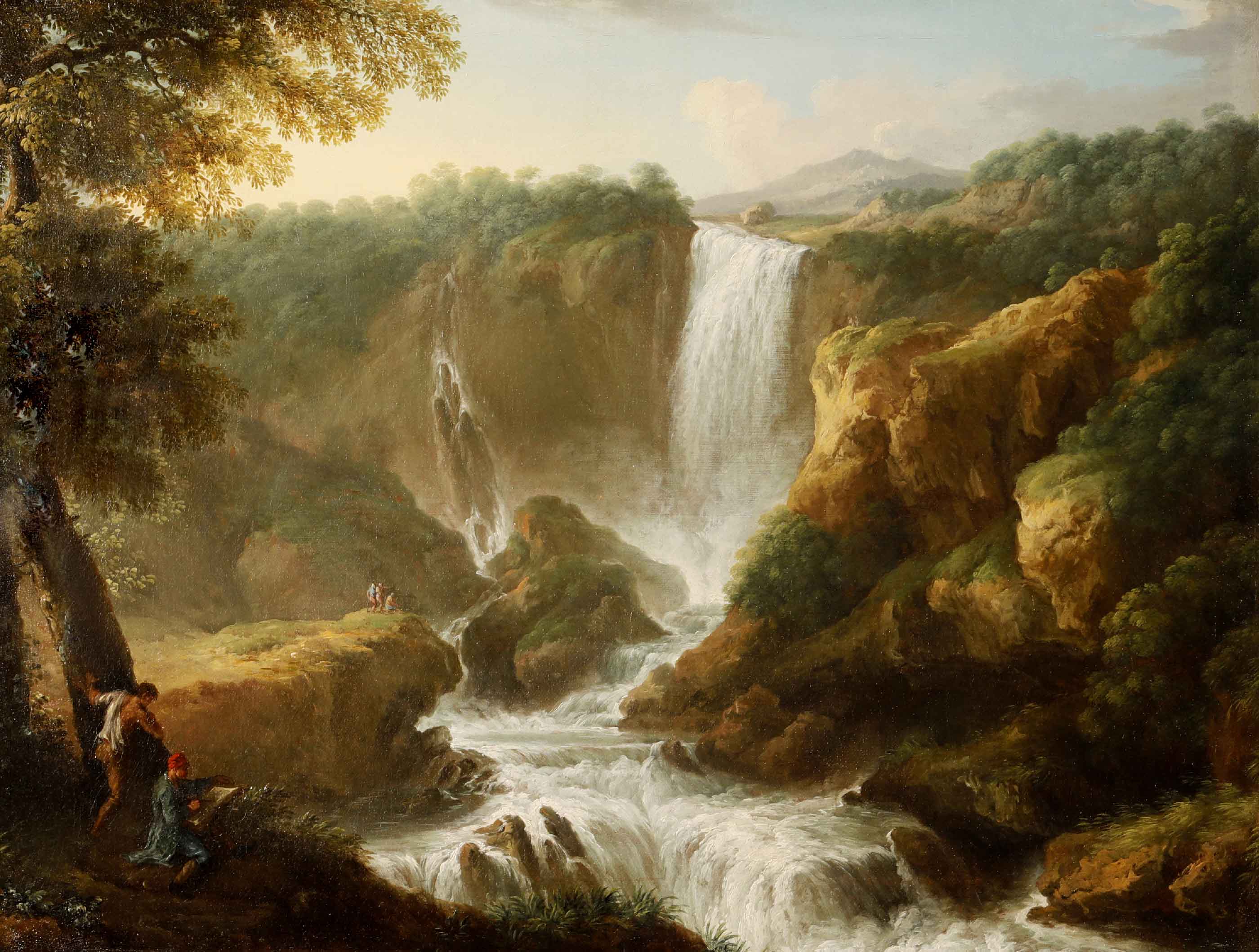 Jan Frans Van Bloemen,<br>Paesaggio con la cascata delle Marmore,<br>prima metà XVIII secolo